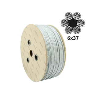 Câble en acier galvanisé Ø16,0 mm 6×37 avec âme fibre FC