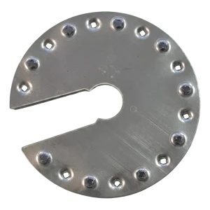 Rondelle de mise à la terre PV ronde avec encoche Ø44 mm – acier inoxydable A2
