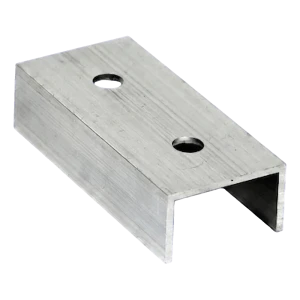 Raccord de profilé de montage PV en aluminium 100 mm – profilé en U 25×45×25