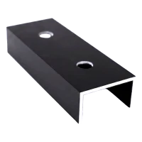 Connecteur de profilé de montage PV en aluminium anodisé noir 120 mm, cornière 25×45
