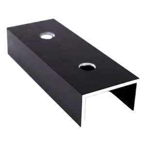 Connecteur de profilé de montage PV en aluminium anodisé noir 120 mm, cornière 25×45