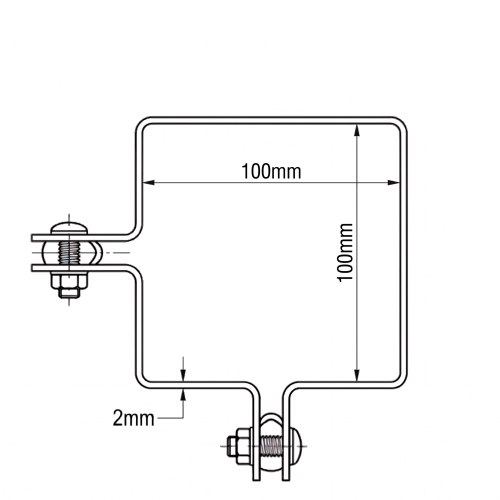 Hoekbeugel voor hekwerkpanelen 100x100 mm verzinkt 000-773 (2)