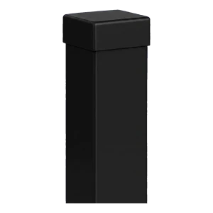 Stalen tuinpaal 80×80 mm zwart RAL 9005 – 2,0 mb met eindkap