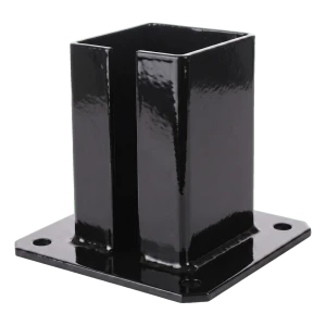 Base en acier pour poteau de portail et de clôture 100×100 mm noire