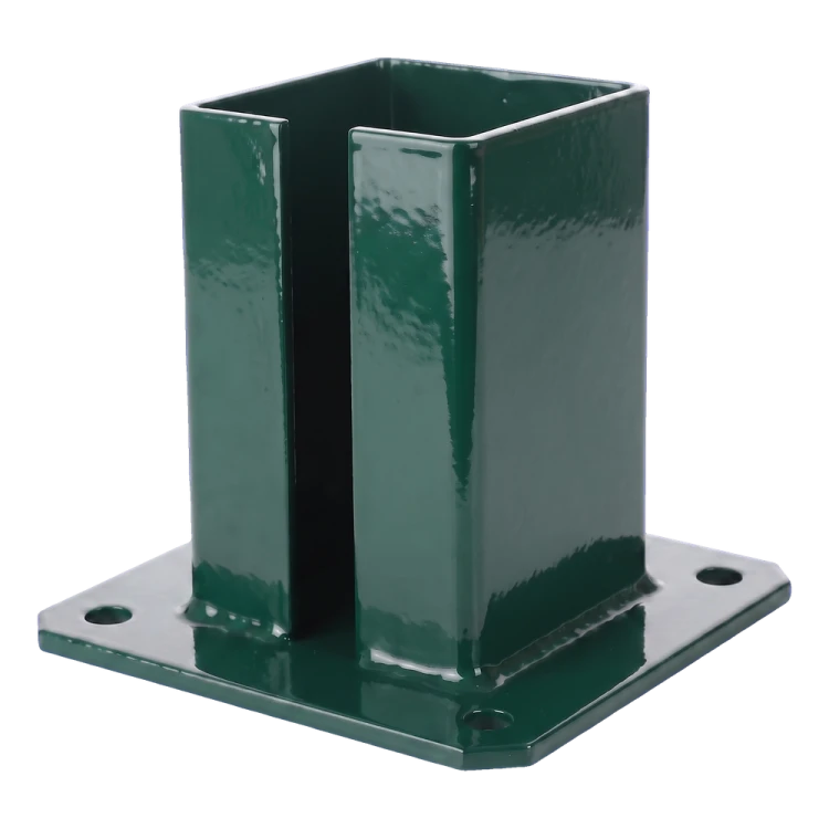 Stalen paalvoet voor omheinings- en poortpaal 100×100 mm groen RAL 6005 000-791 (2)