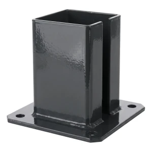 Base en acier pour poteau de clôture 100×100 mm – pied de fixation graphite RAL 7016