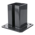 Base en acier pour poteau de clôture 100×100 mm – pied de fixation graphite RAL 7016 000-792 (2)
