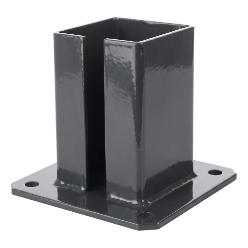 Base en acier pour poteau de clôture 100×100 mm – pied de fixation graphite RAL 7016 000-792 (2)