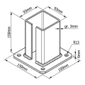 Base en acier pour poteau de clôture 100×100 mm – pied de fixation graphite RAL 7016 000-792 (3)