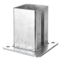 Stalen paalvoet voor omheinings- en poortpaal 100×100 mm, verzinkt 000-789 (1)