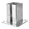 Stalen paalvoet voor omheinings- en poortpaal 100×100 mm, verzinkt 000-789 (2)
