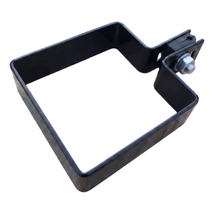 Eindklem voor omheining 80×80 mm zwart RAL 9005 – montageset