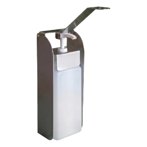 Distributeur à commande au coude pour désinfectant en acier inoxydable 1000 ml