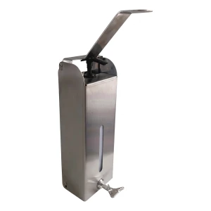 Distributeur mural à levier coudé en acier inoxydable 1000 ml – verrouillable à clé