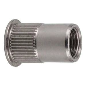 Écrou à river en acier inoxydable A2 M4×10 mm – petite tête conique, corps moleté – carton de 250 pcs