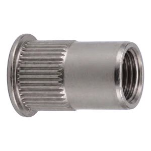 Écrou à river en acier inoxydable A2 M5×11,5 mm – petite tête conique, corps moleté – carton de 250 pcs