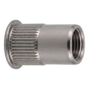 Écrou à river en acier inoxydable A2 M6×14 mm – petite tête conique, corps moleté – carton de 250 pcs