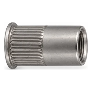 Écrou à river en acier inoxydable A2 M10×19,5 mm – petite tête conique, corps moleté – carton de 250 pcs
