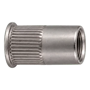 Écrou à river en acier inoxydable A4 M5×11,5 mm – petite tête conique, corps moleté – carton de 250 pcs
