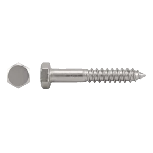 Vis à bois à tête hexagonale DIN 571 6×80 mm acier inoxydable A2 – carton de 100 pcs