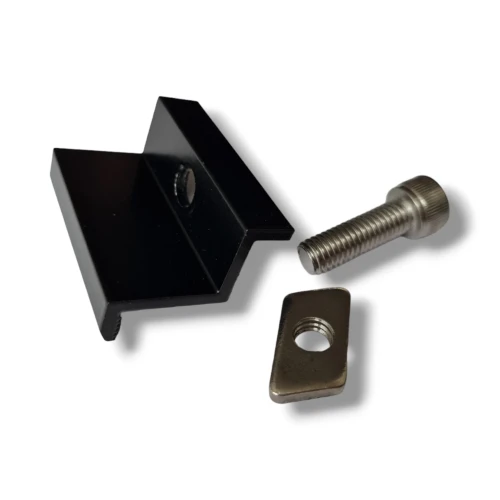 Eindklem 30mm met schroef en inzetstuk - Zwart geschilderd PV-03-23 (1)
