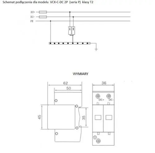 Parafoudre PV DC Type 2 (C) 1000V 2P 20kA 4.0kV GPV-401-13 (7)