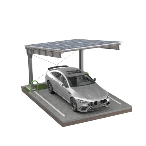 Carport Photovoltaïque pour 1 véhicule L 5,7m x 3,3m Abri Solaire GPV-101-06