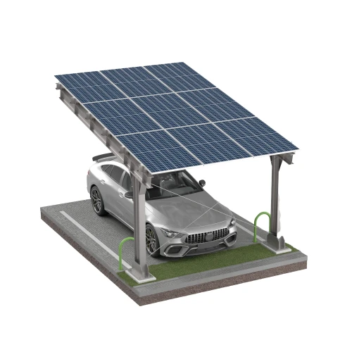 Carport Fotovoltaïsche schuur voor 1 Voertuig L 5,7m x 3,3m Zonnecarport GPV-101-06 (2)