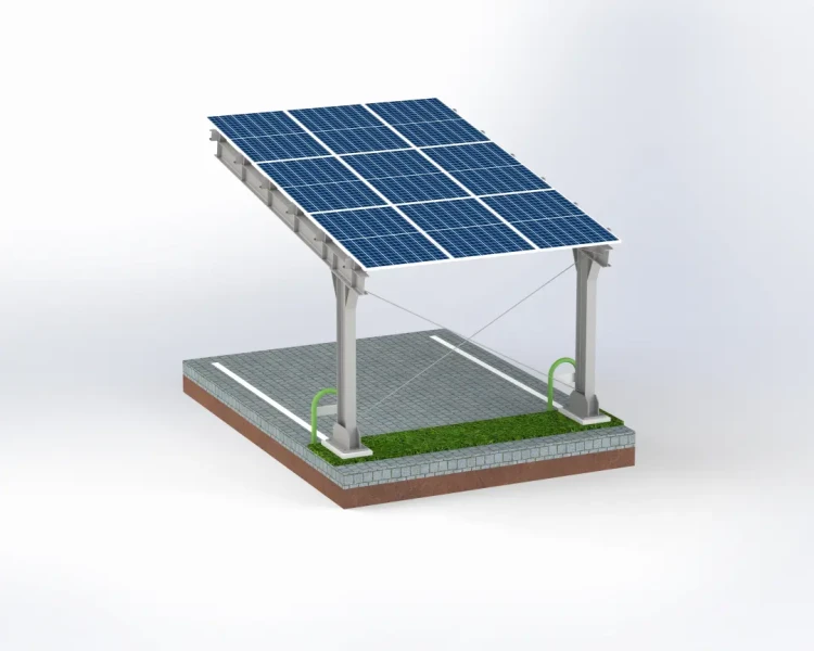Carport Photovoltaïque pour 1 véhicule L 5,7m x 3,3m Abri Solaire GPV-101-06 (3)