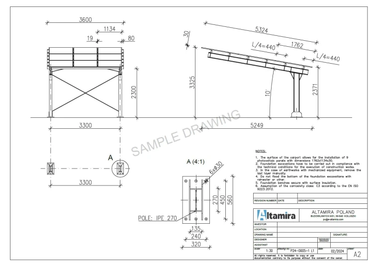 Carport Photovoltaïque pour 1 véhicule L 5,7m x 3,3m Abri Solaire GPV-101-06 (5)