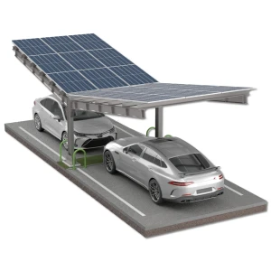 Carport Fotovoltaïsche schuur voor 2 Voertuigen T 11,4m x 3,3m Zonnecarport
