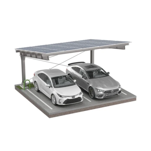 Carport Photovoltaïque pour 2 véhicules L 5,7m x 5,2m Abri Solaire GPV-101-14