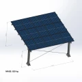 Carport Fotovoltaïsche schuur voor 2 Voertuigen L 5,7m x 5,2m Zonnecarport GPV-101-14 (4)