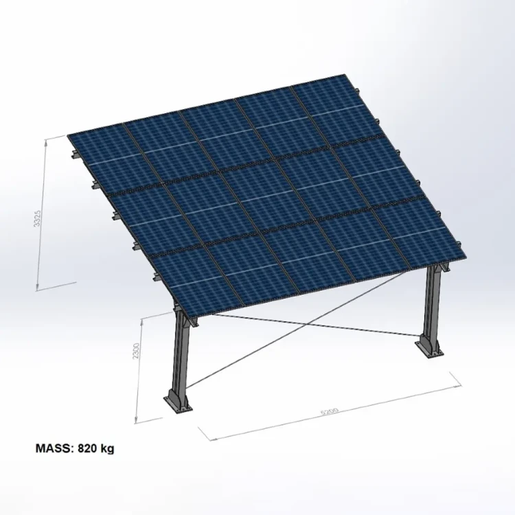 Carport Photovoltaïque pour 2 véhicules L 5,7m x 5,2m Abri Solaire GPV-101-14 (4)