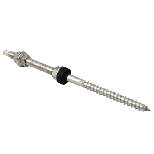Schroef met dubbele draad voor de bevestiging van A2 stalen zonnepanelen M12 x 250 PV-06-06