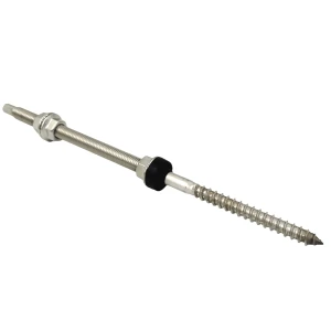 Vis à double filetage pour la fixation de modules solaires en acier A2 M12 x 300