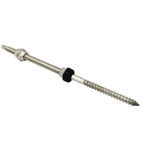 Schroef met dubbele draad voor de bevestiging van A2 stalen zonnepanelen M12 x 300 PV-06-07