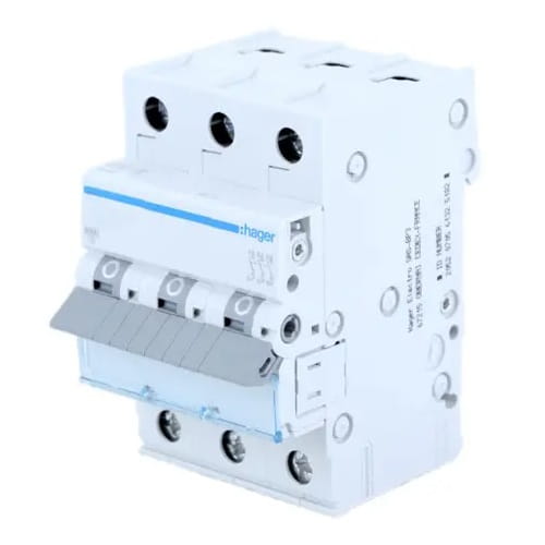 Hager Disjoncteur de surintensité C 25A 3P 6kA GPV-401-59