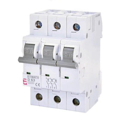 ETI Disjoncteur de surintensité B 16A 3P 6kA GPV-401-63
