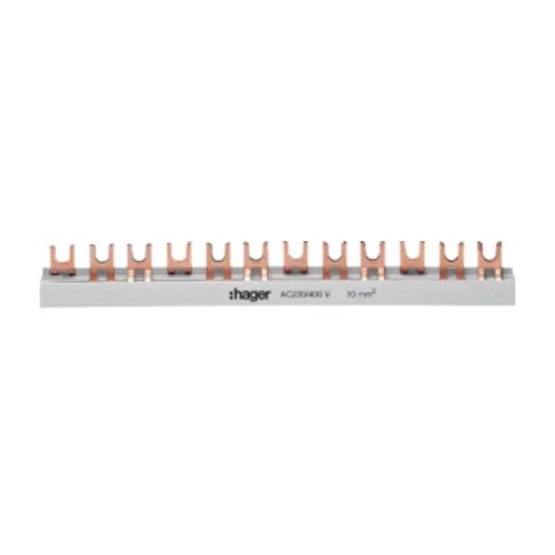 Hager Szyna połączeniowa 3-biegunowa 57Mod 10mm2 GPV-401-80