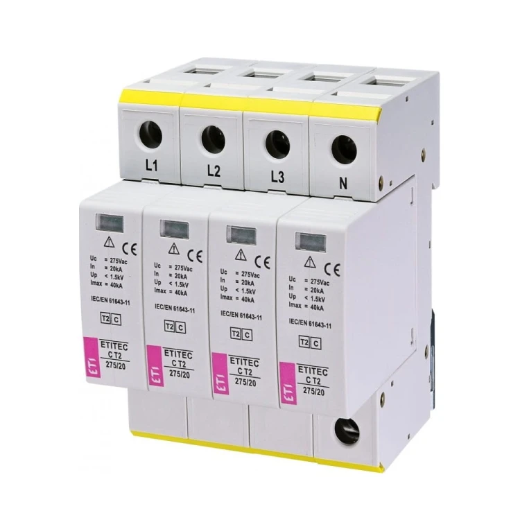 ETI Parafoudre Type 2 (C) 4P 20kA 1,5kV GPV-401-97