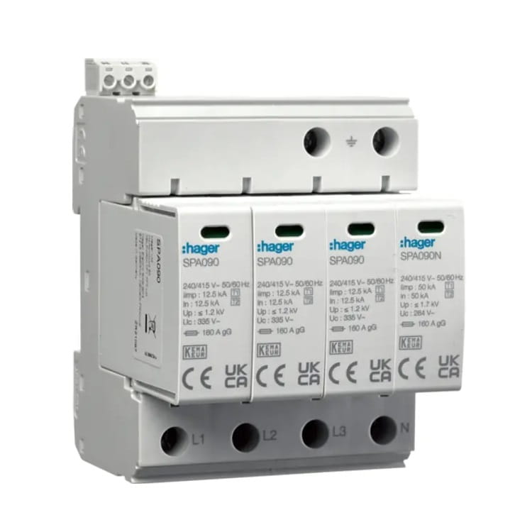 Hager Parafoudre Type 1+2 (B+C) 4P 50kA 1,2kV GPV-401-101