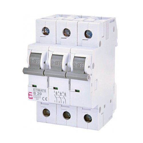 ETI Overstroomschakelaar B 20A 3P 6kA GPV-401-102