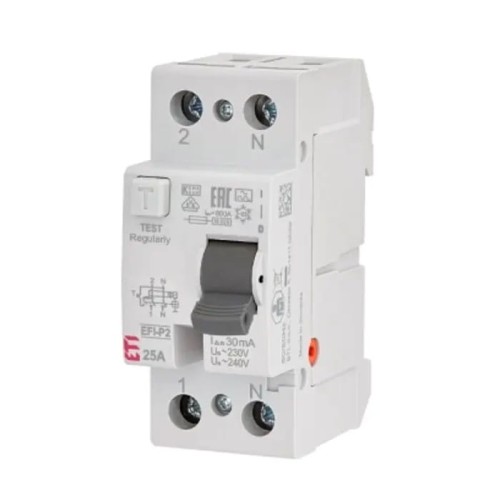 ETI Disjoncteur à courant résiduel 2P 25A 30mA type AC GPV-401-104