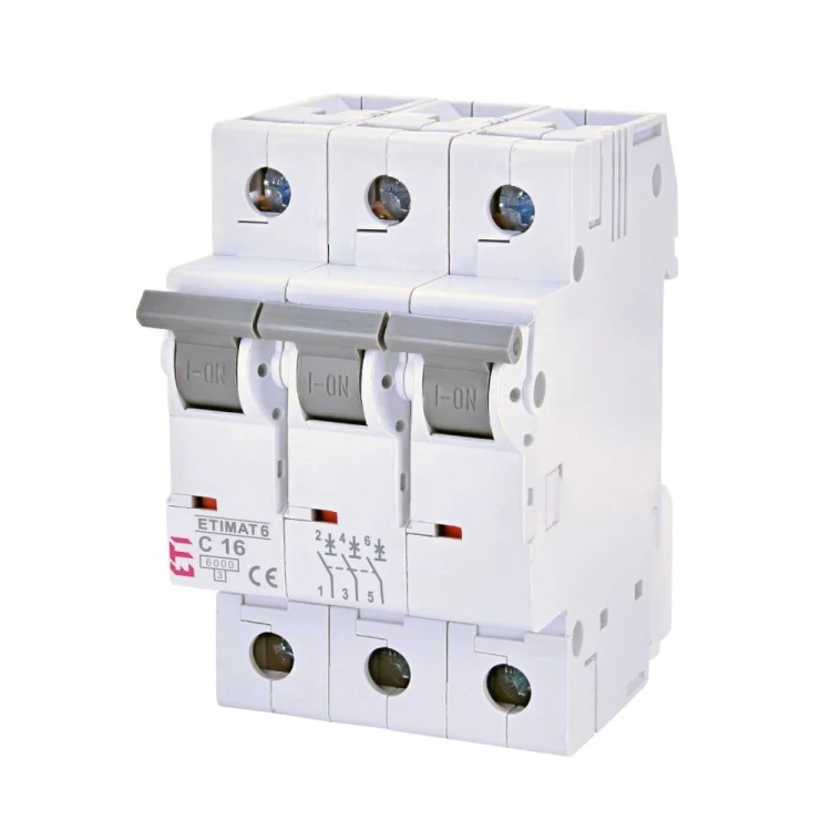 ETI Disjoncteur de surintensité C 16A 3P 6kA GPV-401-118