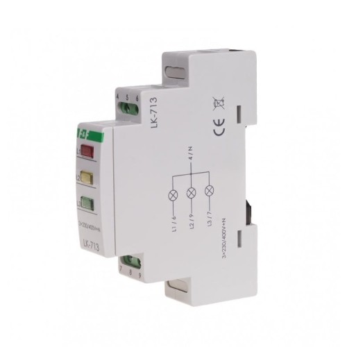 F&F Filipowski Lampe témoin 3×230V+N 3xLED verte GPV-401-121