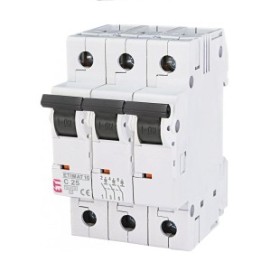 ETI Disjoncteur de surintensité C 25A 3P 10kA