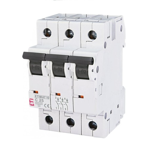 ETI Disjoncteur de surintensité C 25A 3P 10kA GPV-401-133