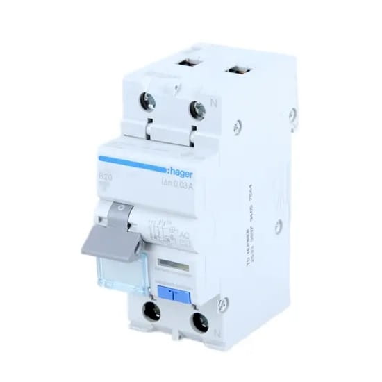 Hager Disjoncteur à courant résiduel avec dispositif de surintensité B 10A 1P+N 6kA 30mA type AC GPV-401-157
