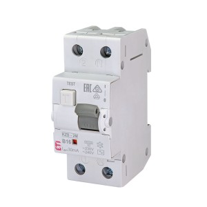 ETI Disjoncteur à courant résiduel avec dispositif de surintensité B 16A 1P+N 30mA type AC